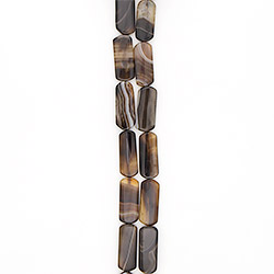 Агат прямоугольник цвет коричневый закругленный 39*17 мм