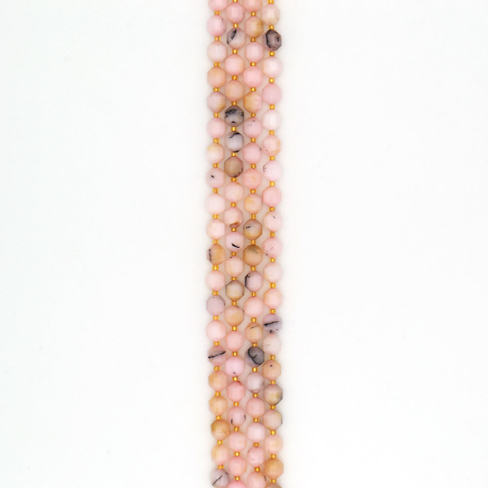 Фото товара опал розовый биконус грань 10*9 мм