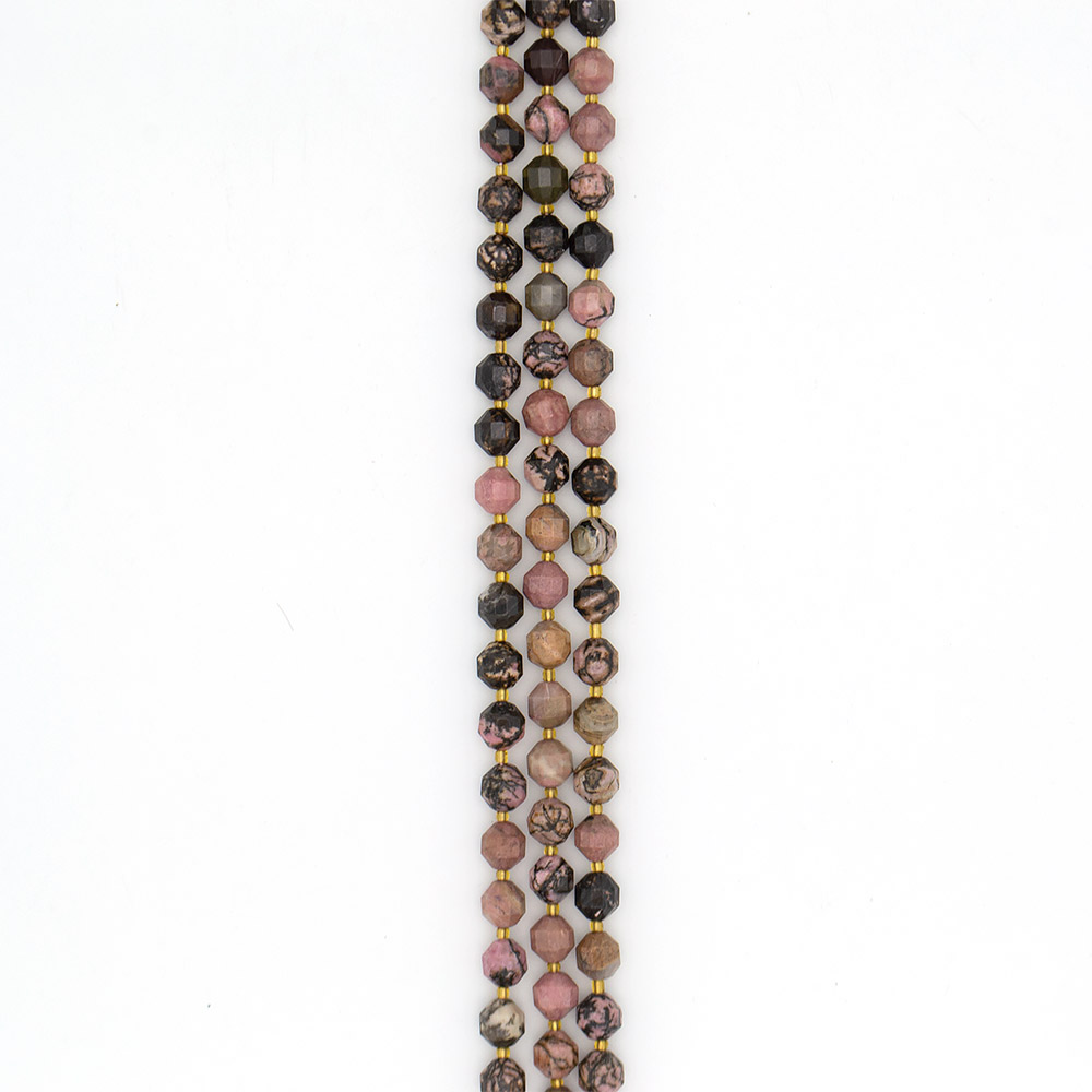 Фото товара родонит розовый крупная грань 4 мм