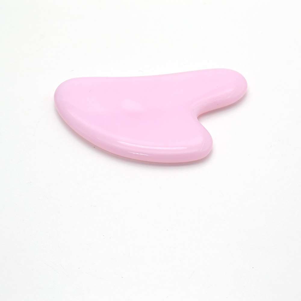 Фото товара скребок гуаша "сердце" из агата розового