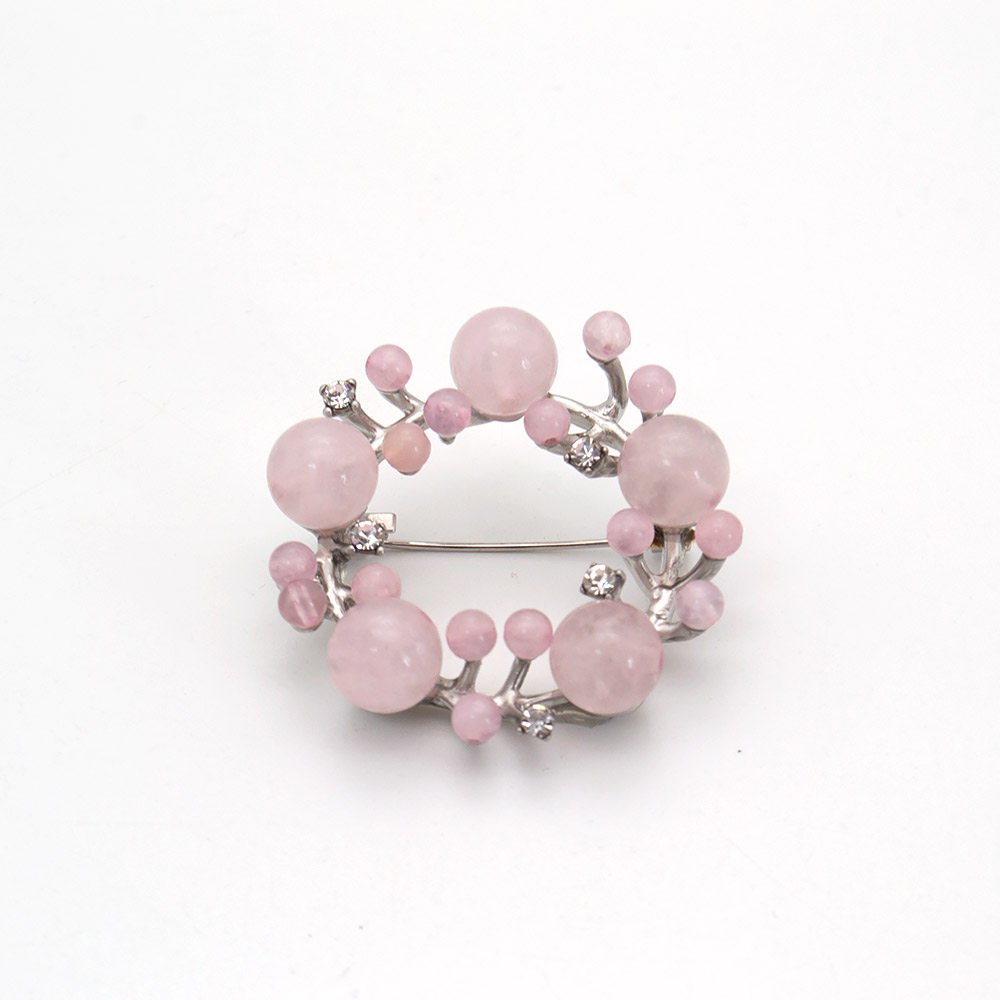 Фото товара брошь "кольцо 2" розовый кварц