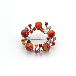 Брошь "Кольцо 2" сердолик