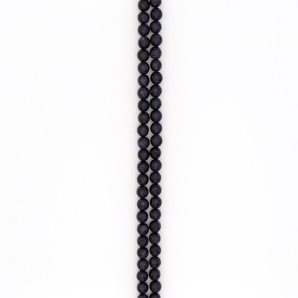 Фото товара авантюрин синтетический синий грань 10 мм