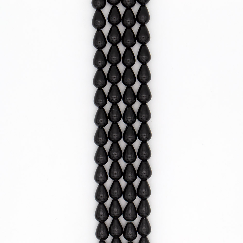 Фото товара агат капля цвет черный 18*13 мм