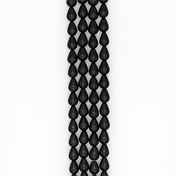 Агат капля цвет черный 18*13 мм