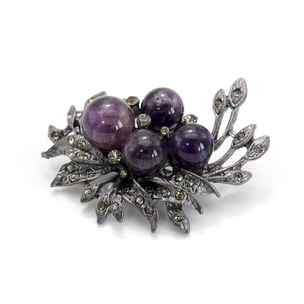 Фото товара брошь "куст" аметист а0177