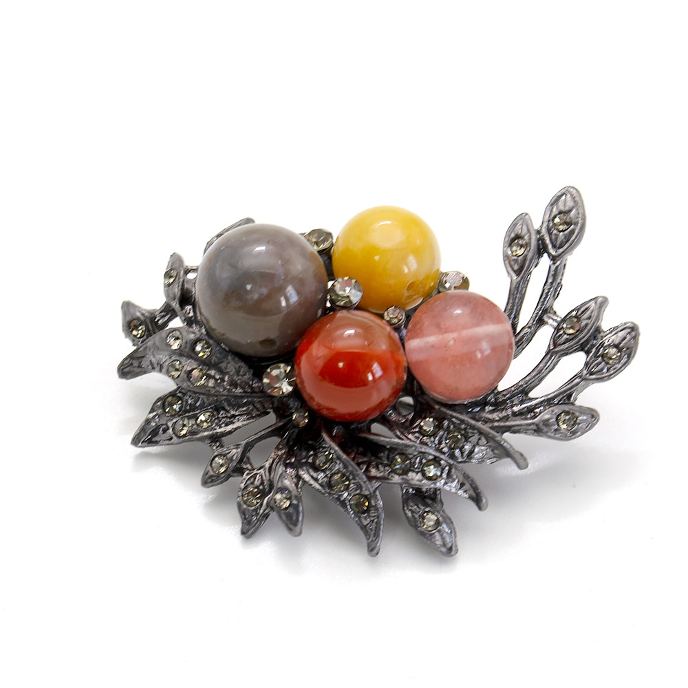 Фото товара брошь "куст" самоцветы а0177