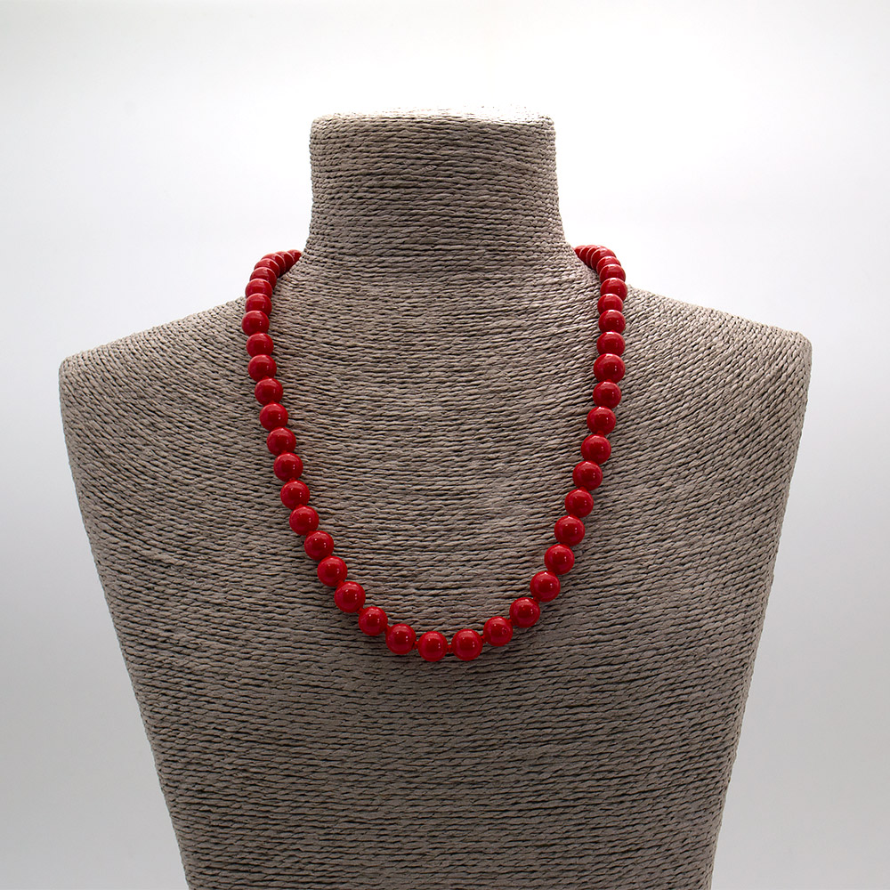 Фото товара бусы из коралла имитации шар 10 мм