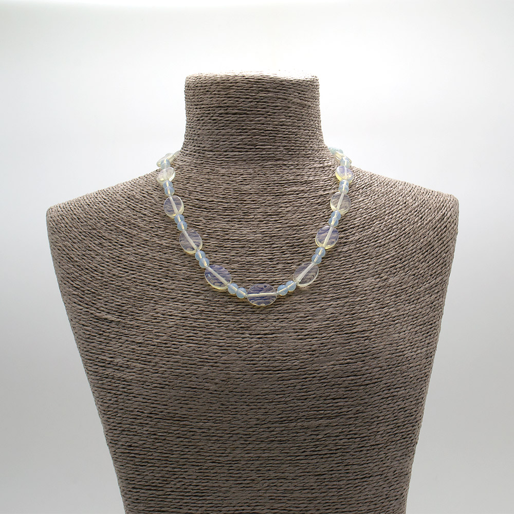 Фото товара бусы из лунного камня имитации таблетка 18*13 мм