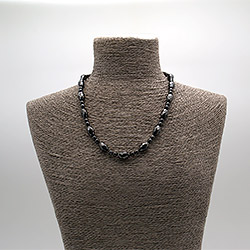 Бусы из гематита бочонок граненый 14*9 мм