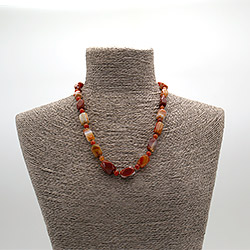 Бусы из сердолика светлого прямоугольник