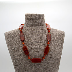 Бусы из сердолика рыжего прямоугольник