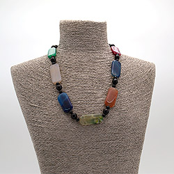 Бусы из агата цветного прямоугольник 40*20 мм