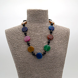 Бусы из агата цветного таблетка круглая 25 мм