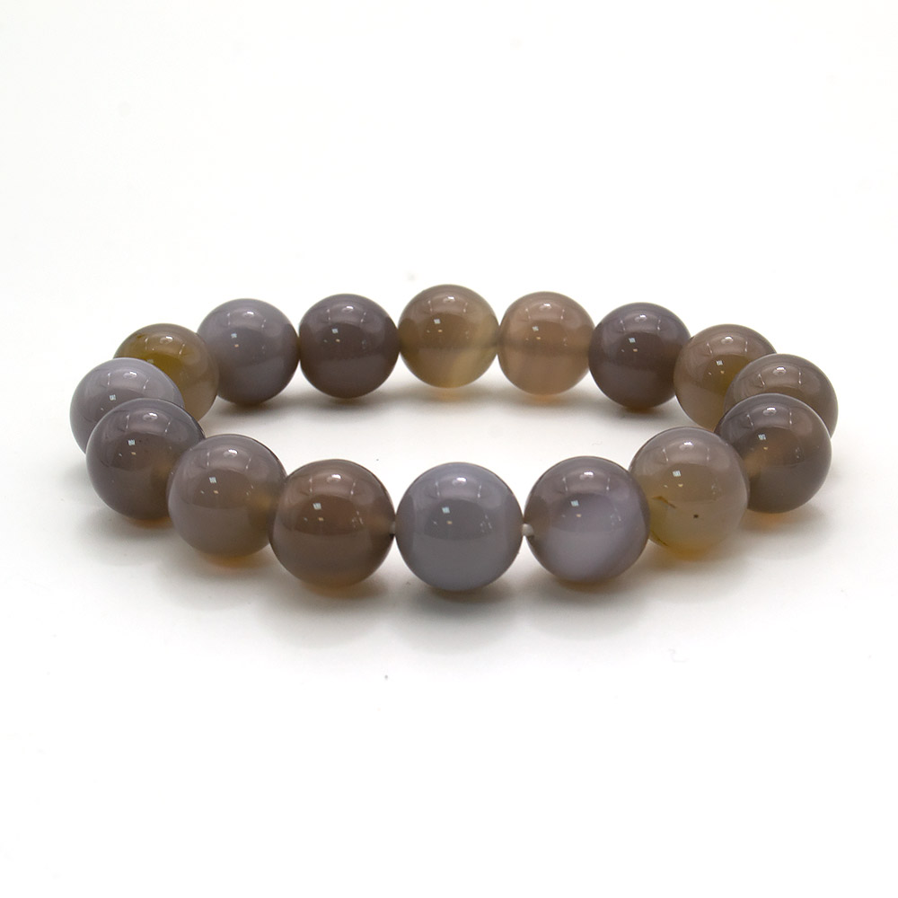 Браслет из агата серого 12 мм