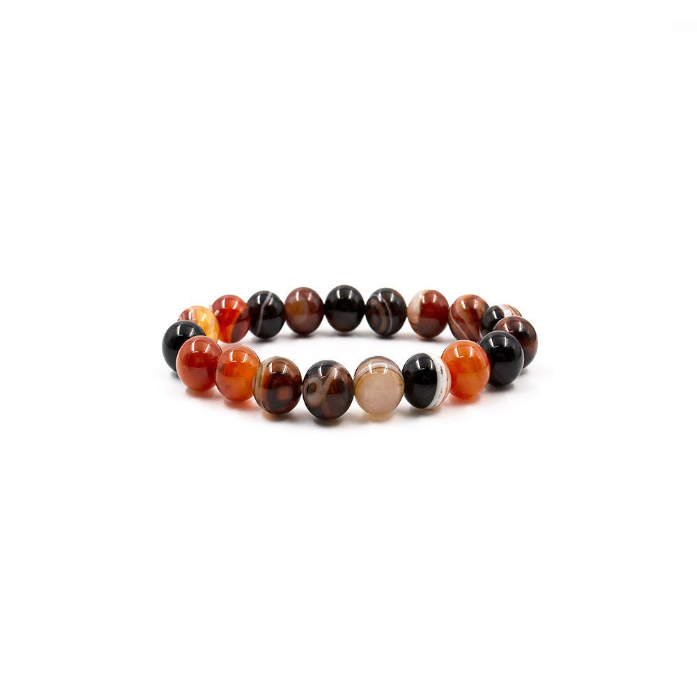 Фото товара браслет из агата цвет темный сердолик в.с.шар 10 мм