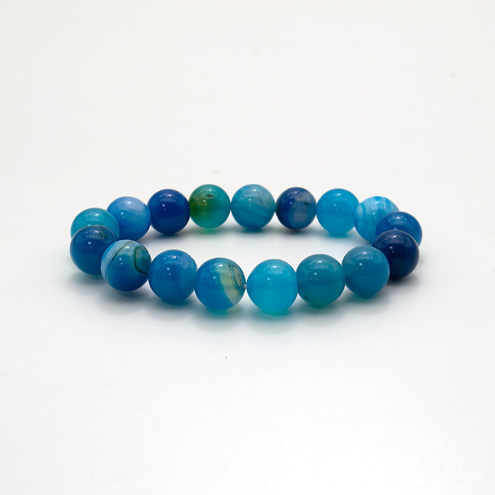 Браслет из агата голубого 12 мм