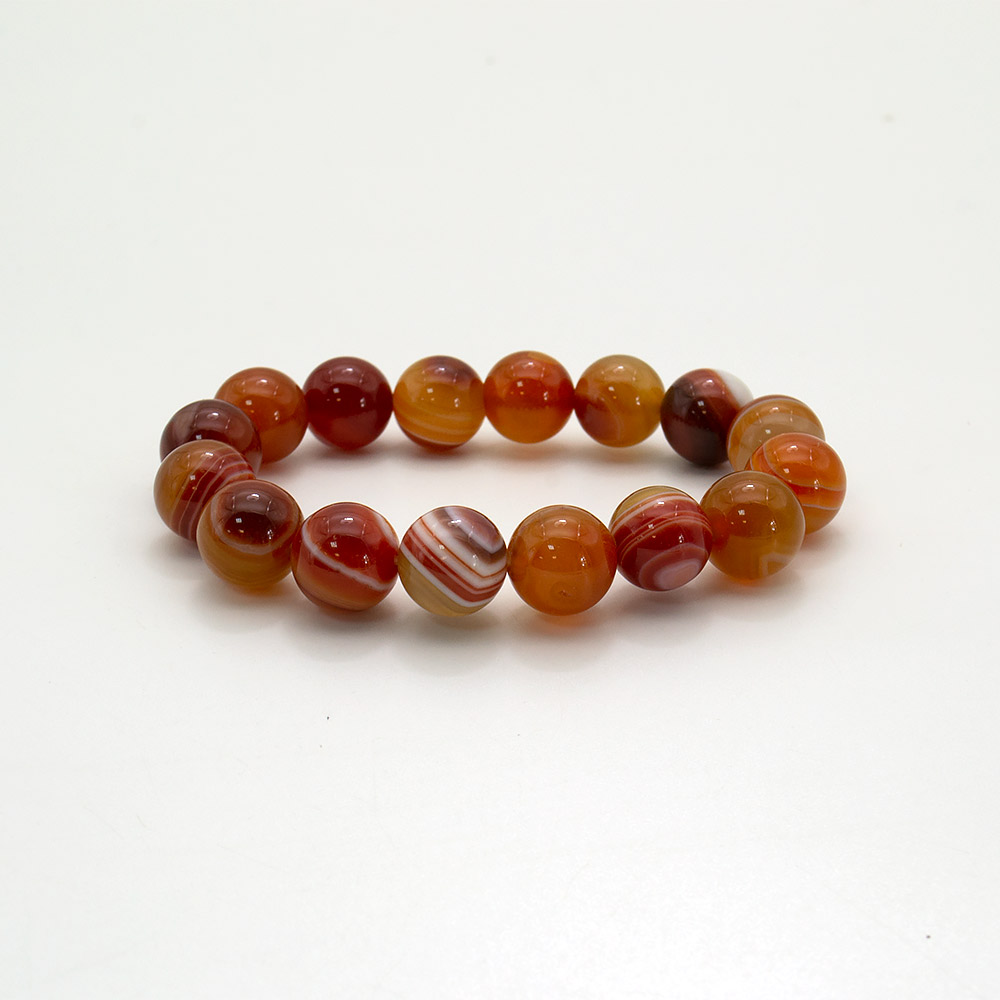 Фото товара браслет из агата рыже-розового 12 мм