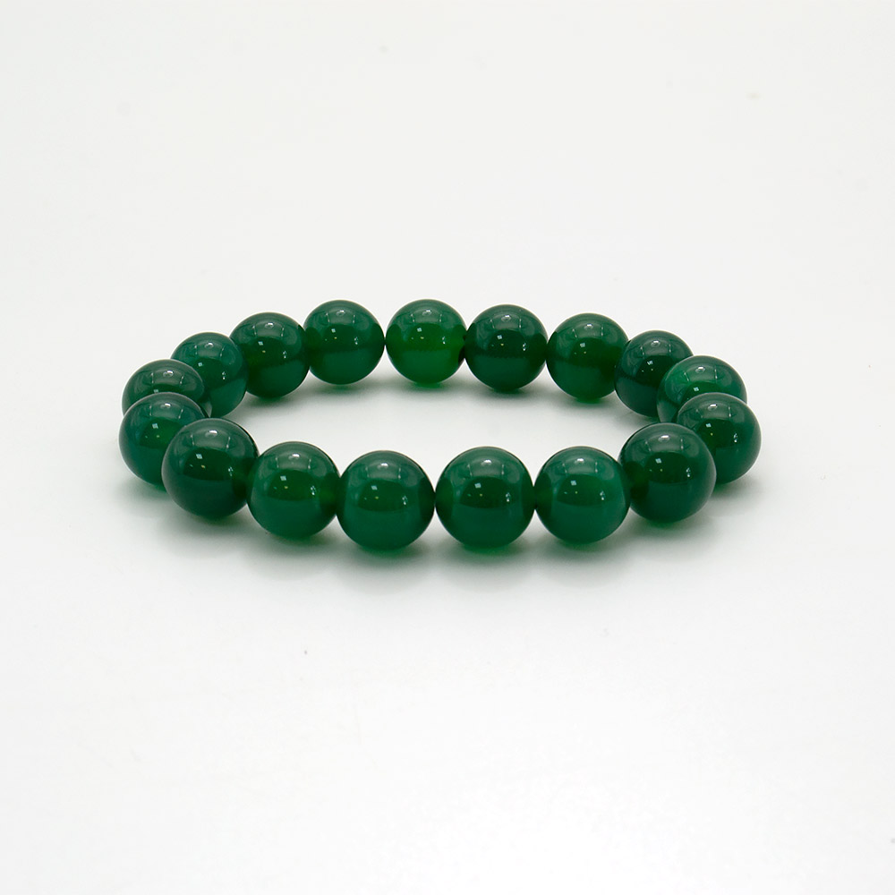 Браслет из агата цвет хризопраз 12 мм