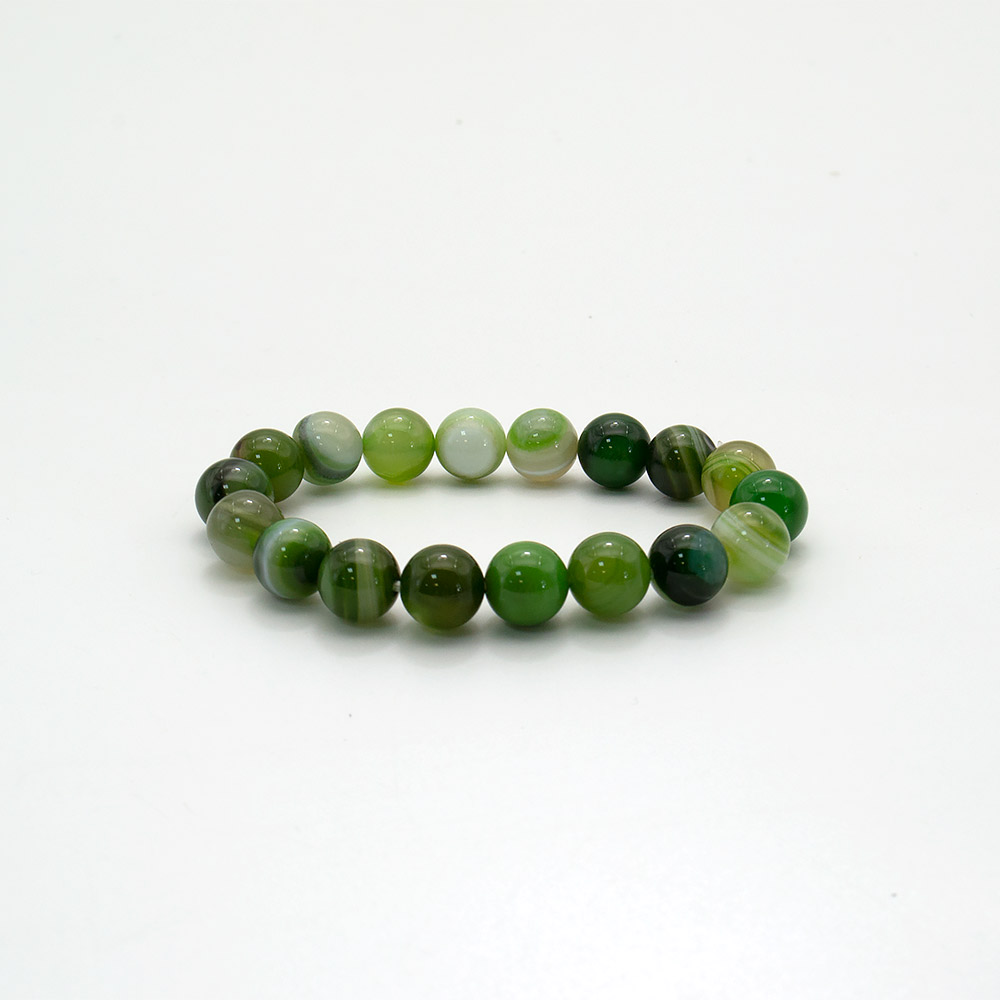 Браслет из агата серо-зеленого 10 мм