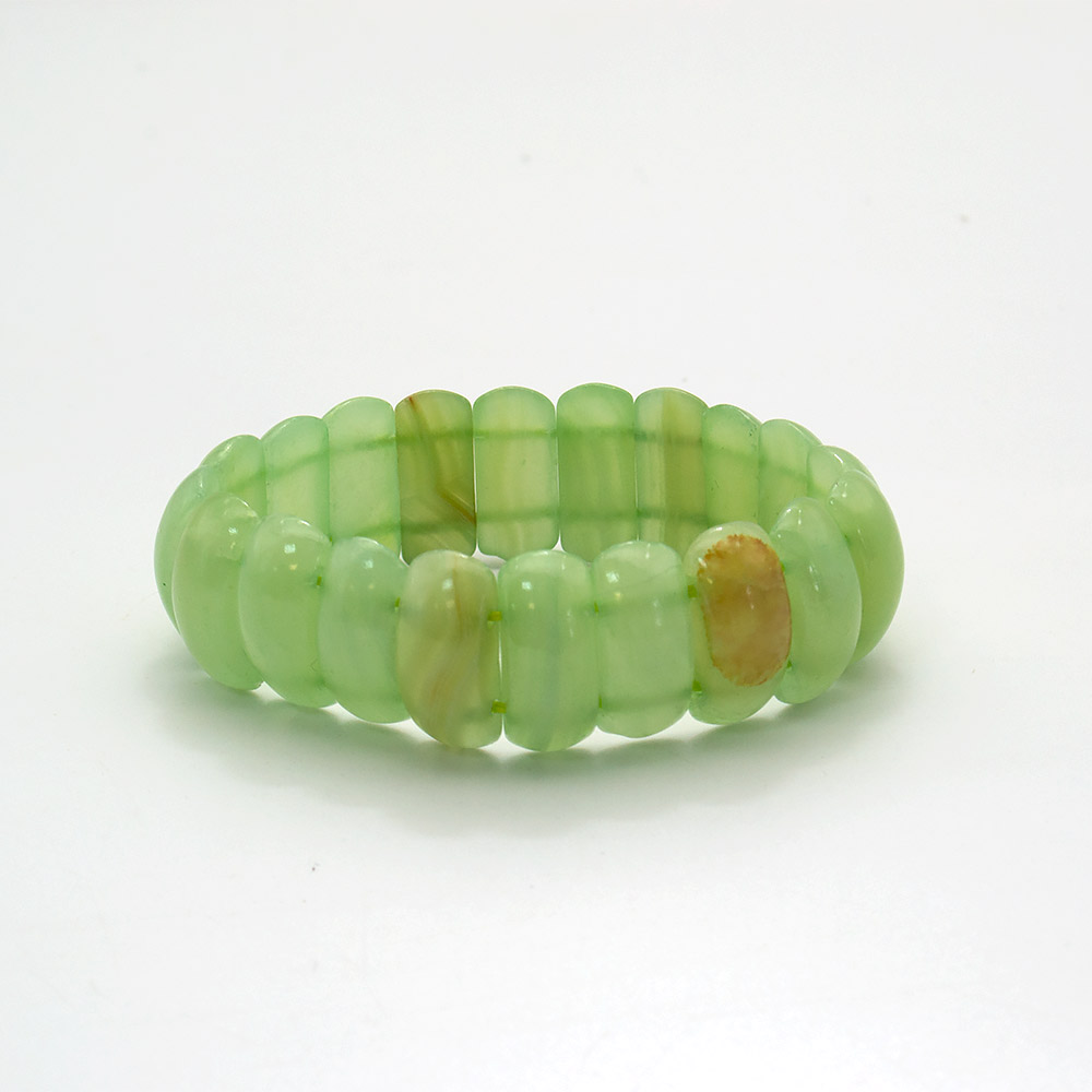 Фото товара браслет из оникса зеленого сегмент 22*10 мм