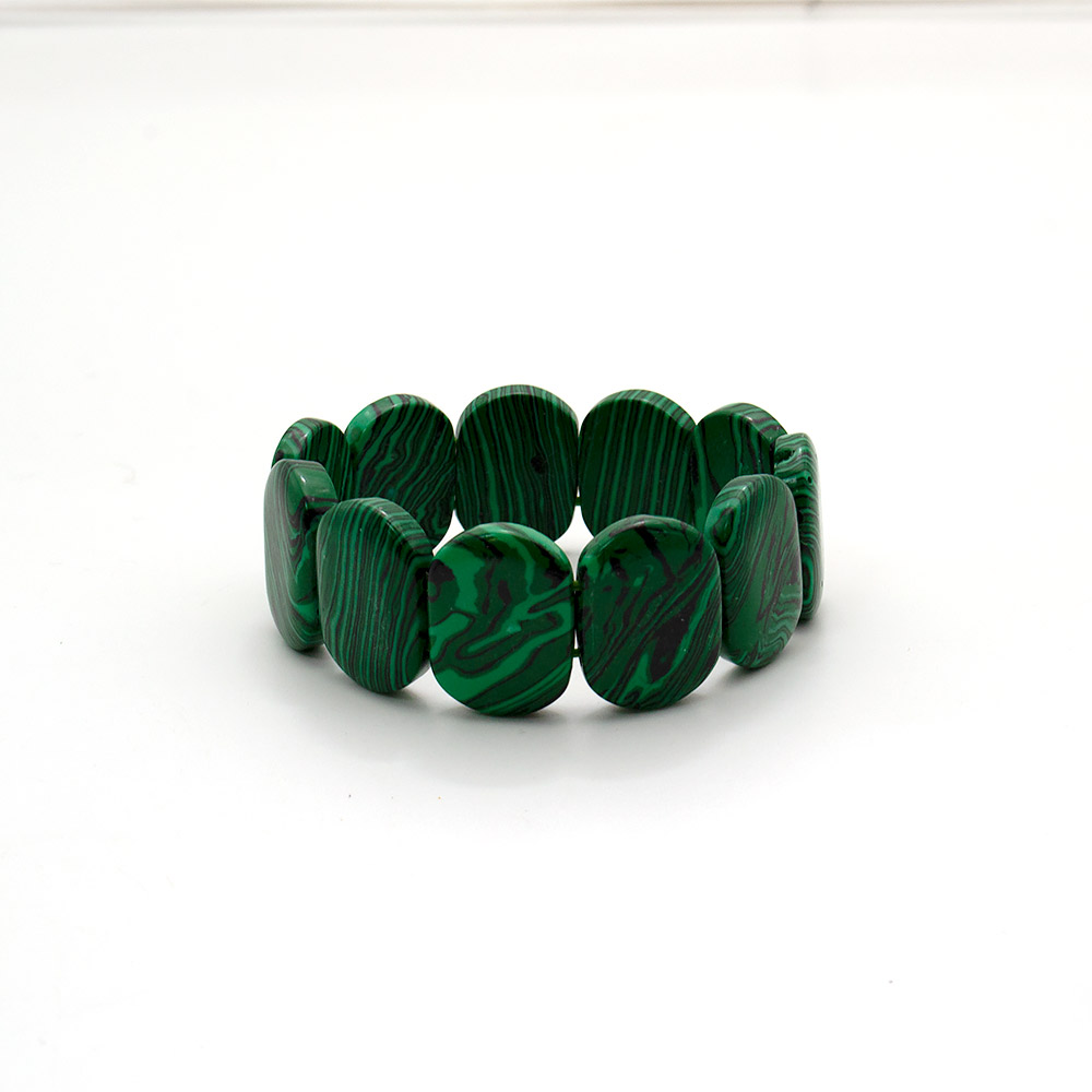 Браслет из малахита имитации овал