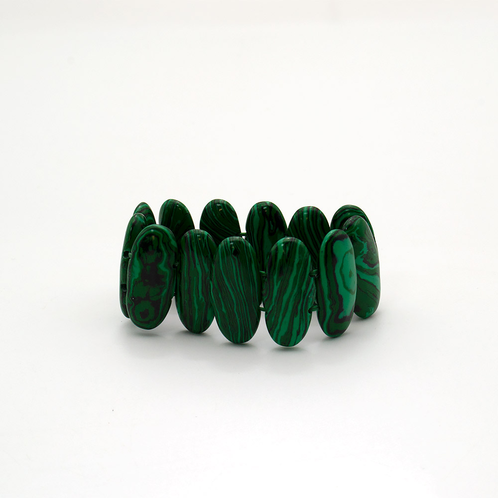 Браслет из малахита имитации овал