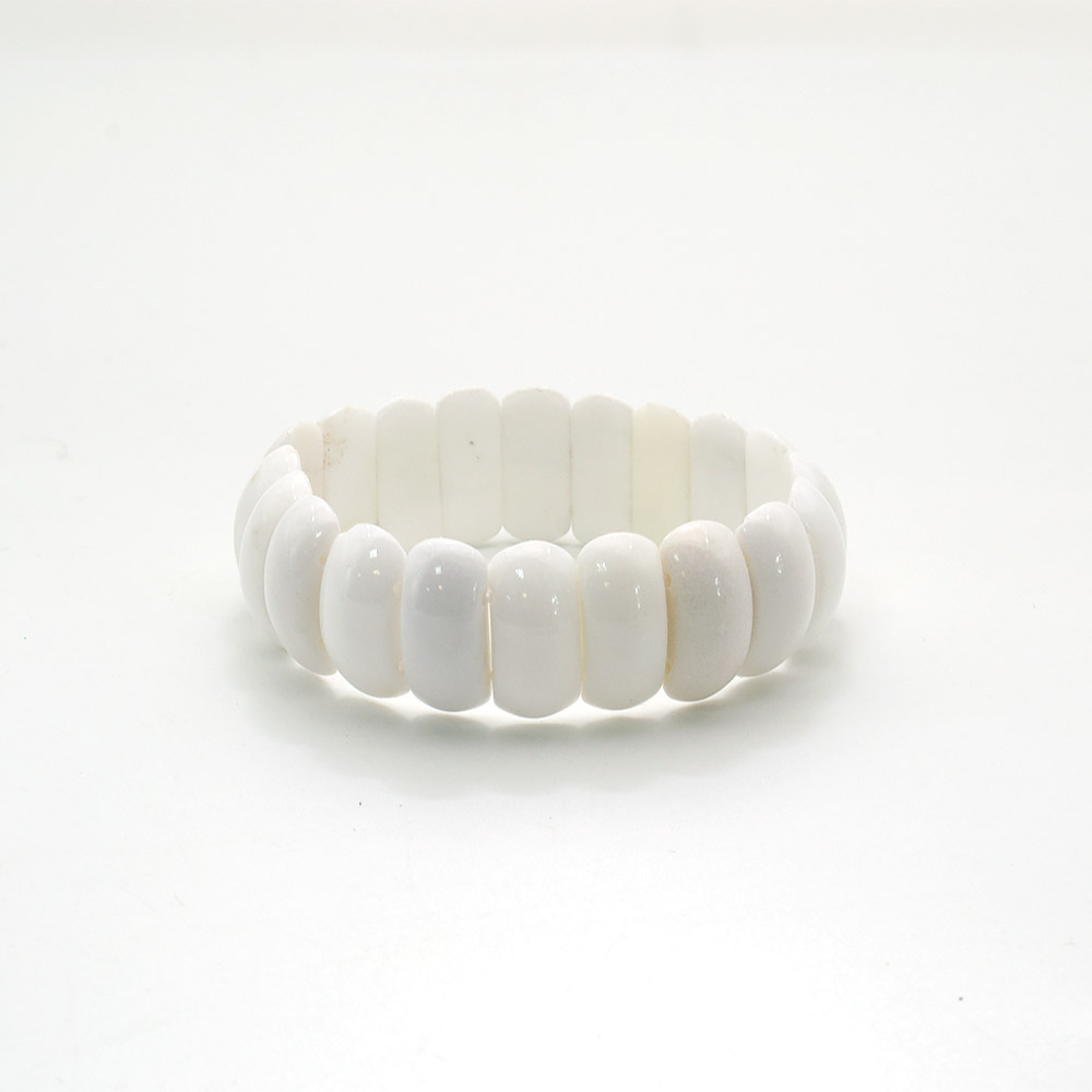 Браслет из кахолонга белого сегмент 22*10 мм
