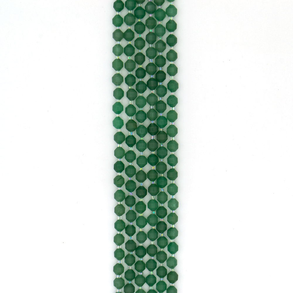 Фото товара авантюрин зеленый натура биконус грань 8 мм