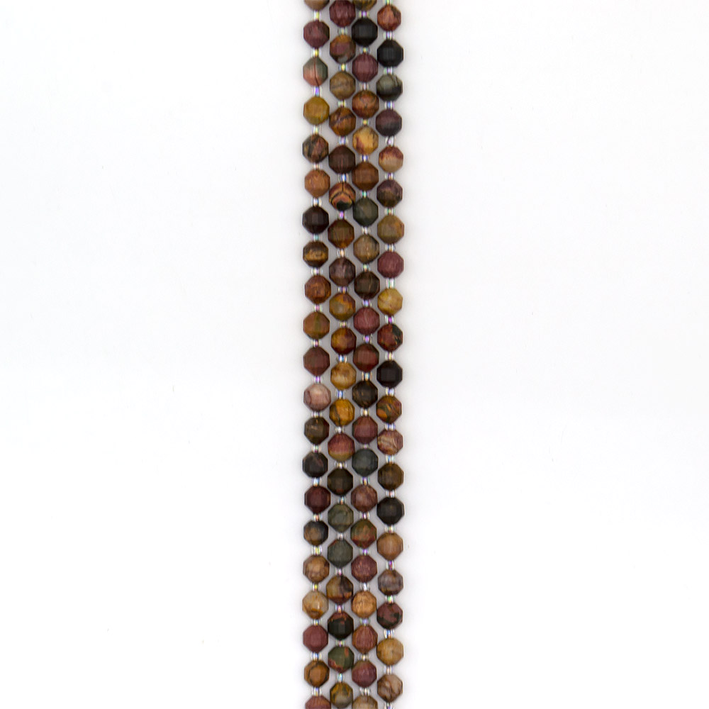 Фото товара яшма "пикассо" биконус грань 8 мм