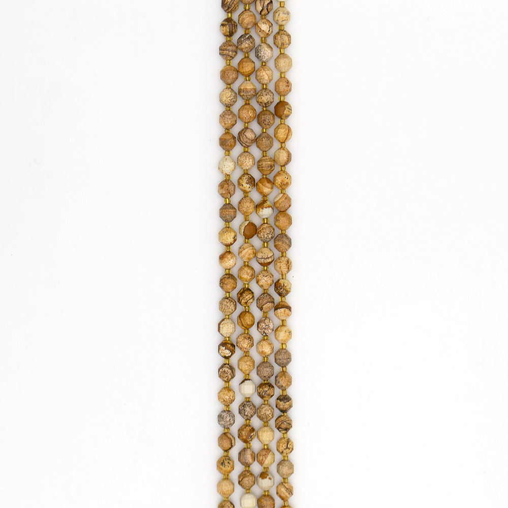 Фото товара яшма песчаная биконус грань 8 мм