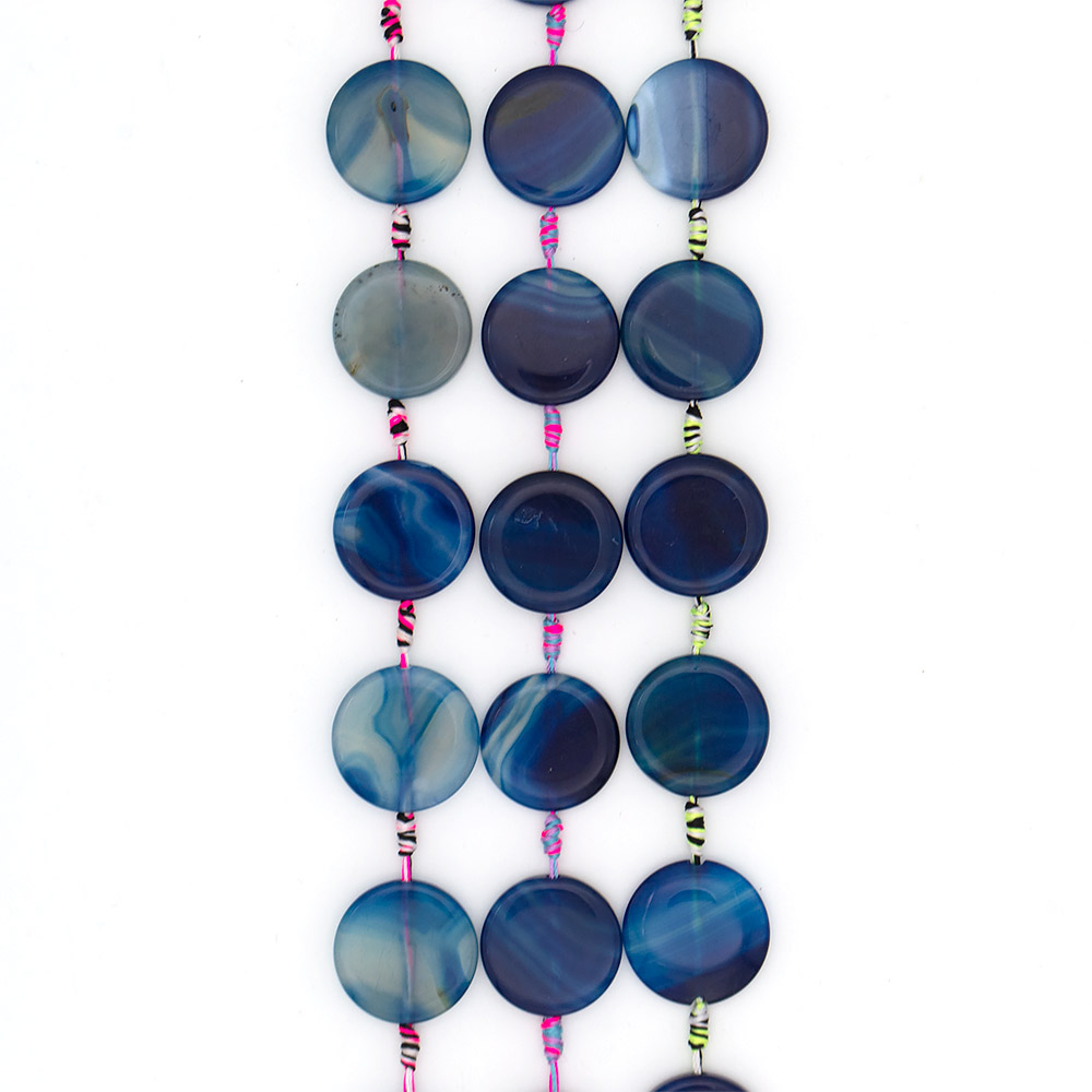 Фото товара агат таблетка цвет синий 30 мм