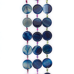 Агат таблетка цвет синий 30 мм