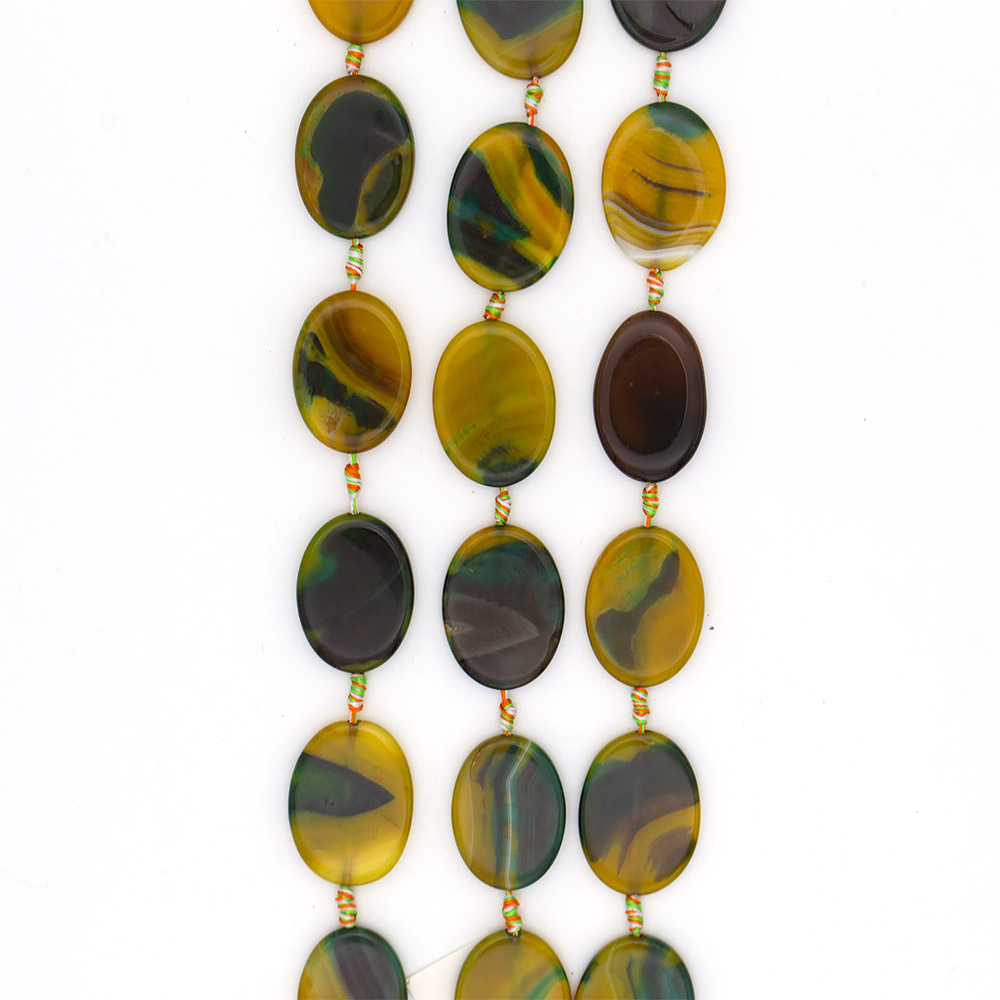 Фото товара агат таблетка цвет желто-зеленый овальная 39*28 мм