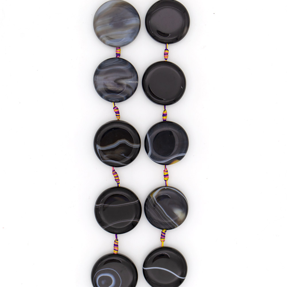 Фото товара агат таблетка цвет черно-коричневый круглая 36*11 мм