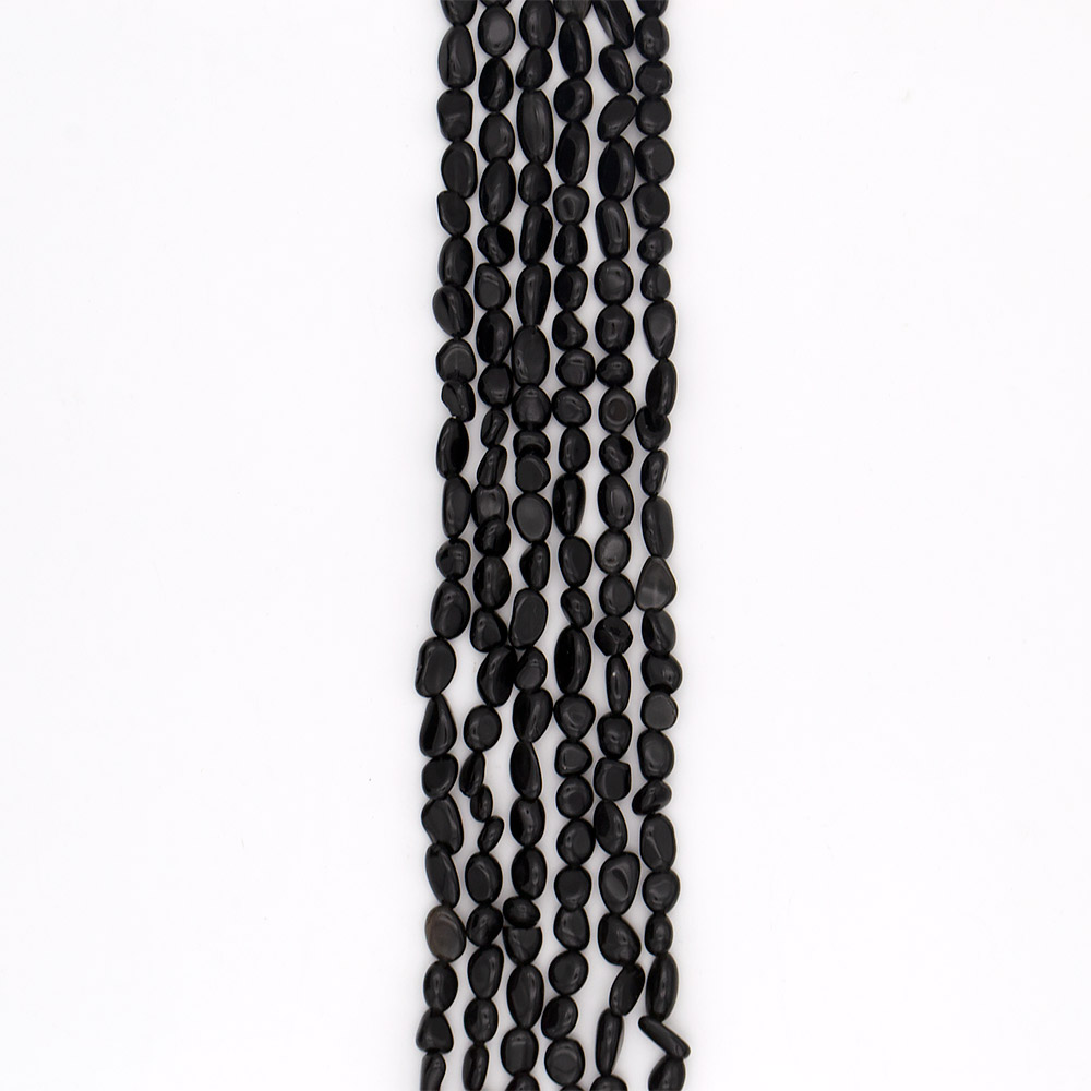 Фото товара обсидиан серебристый галтовка 8*10 мм