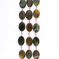 Агат таблетка цвет коричнево-зеленый овальная витая 37*26 мм