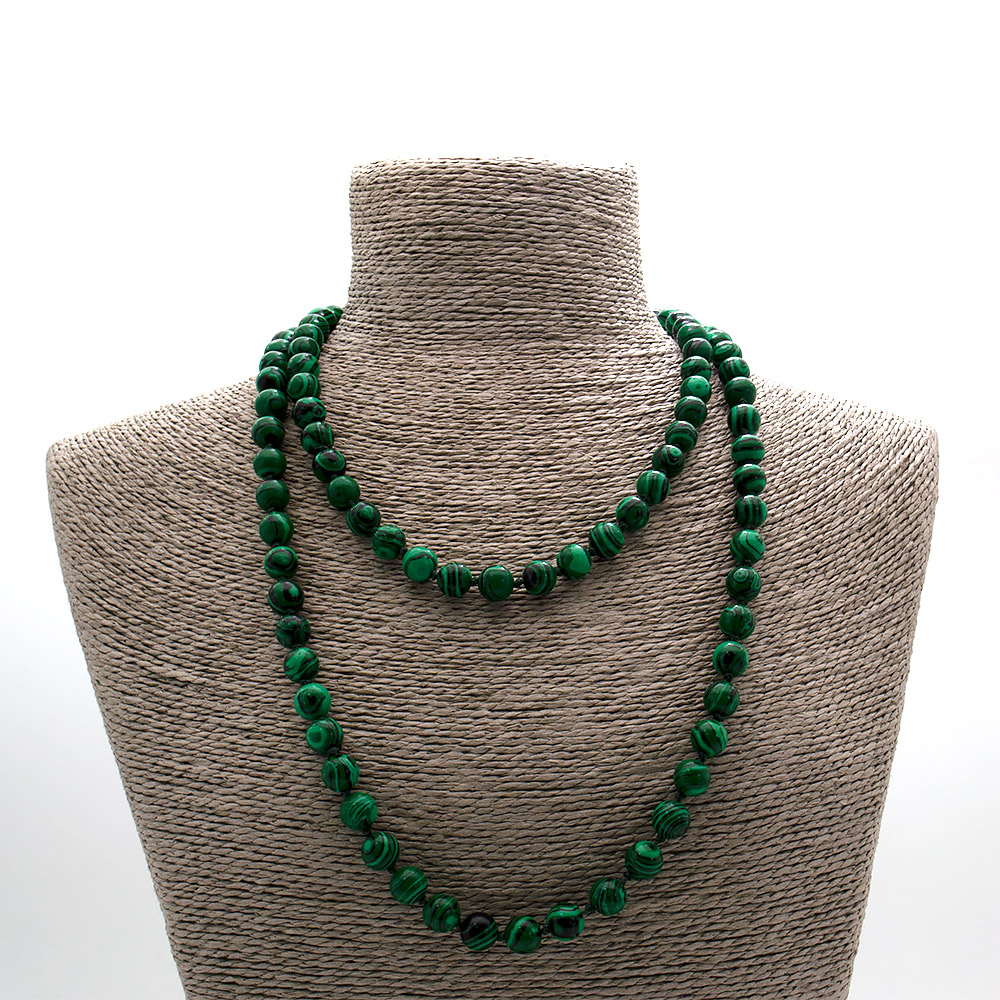 Фото товара бусы из малахита имитации шар 10 мм