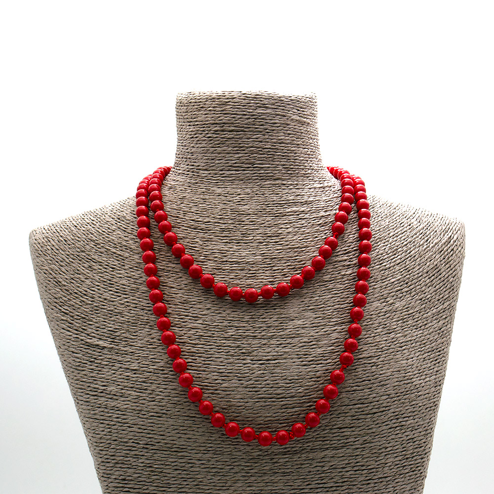 Фото товара бусы из коралла имитации шар 8 мм