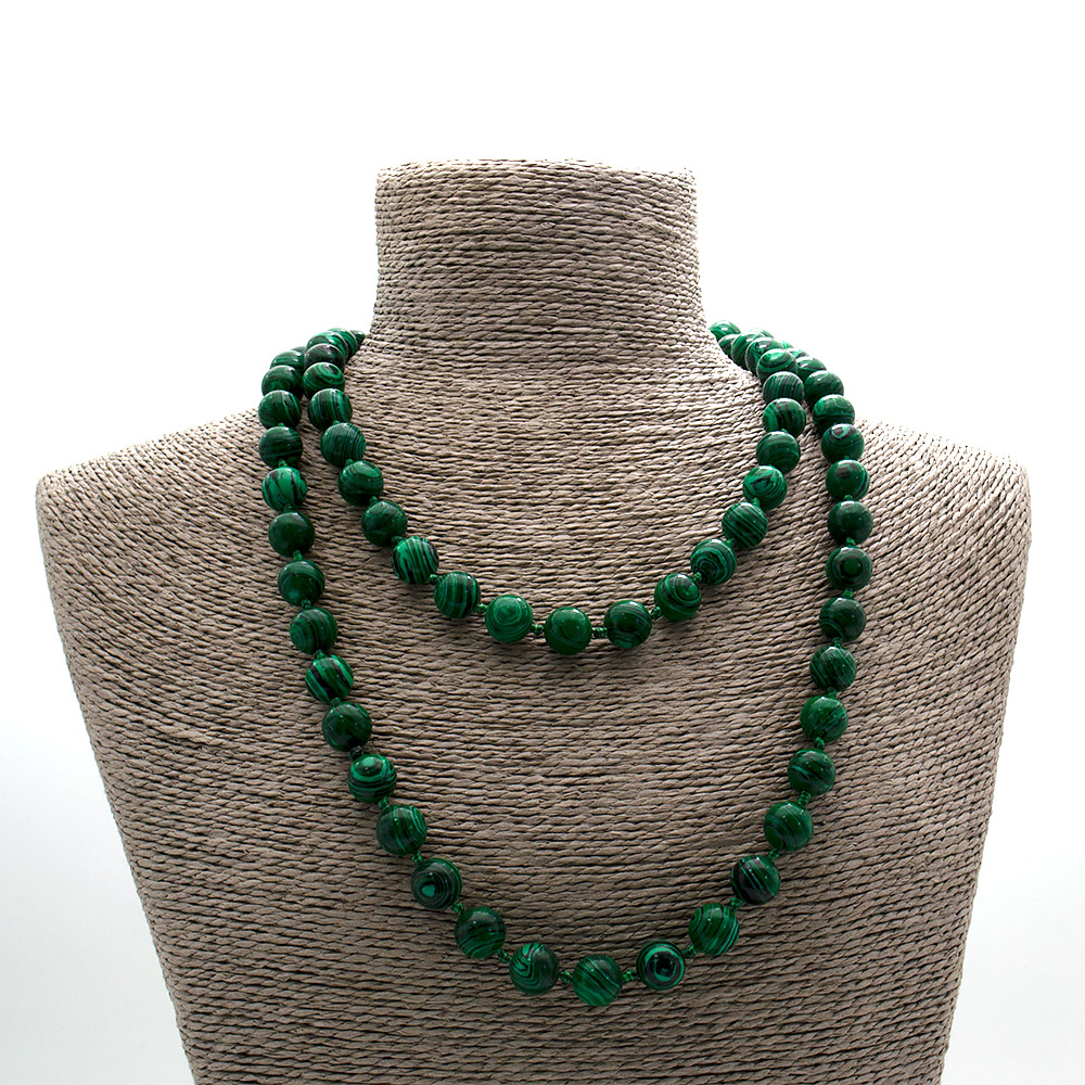 Фото товара бусы из малахита имитации шар 12 мм