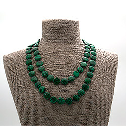 Бусы из малахита имитации таблетка круглая 