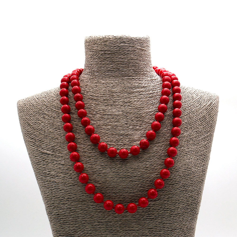 Фото товара бусы из коралла имитации шар 12 мм