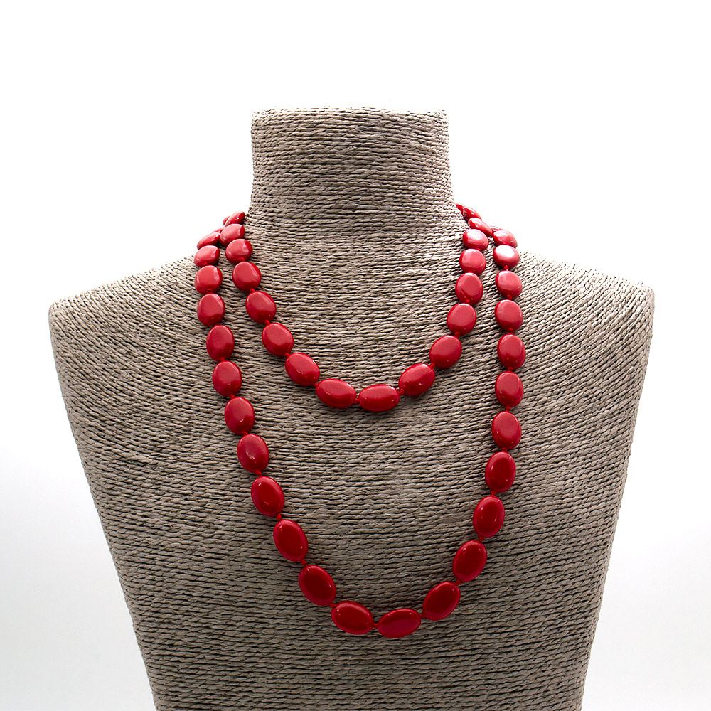 Фото товара бусы из коралла имитации таблетка 