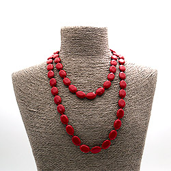 Бусы из коралла имитации таблетка 