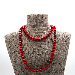 Фото товара бусы из коралла имитации шар 10 мм