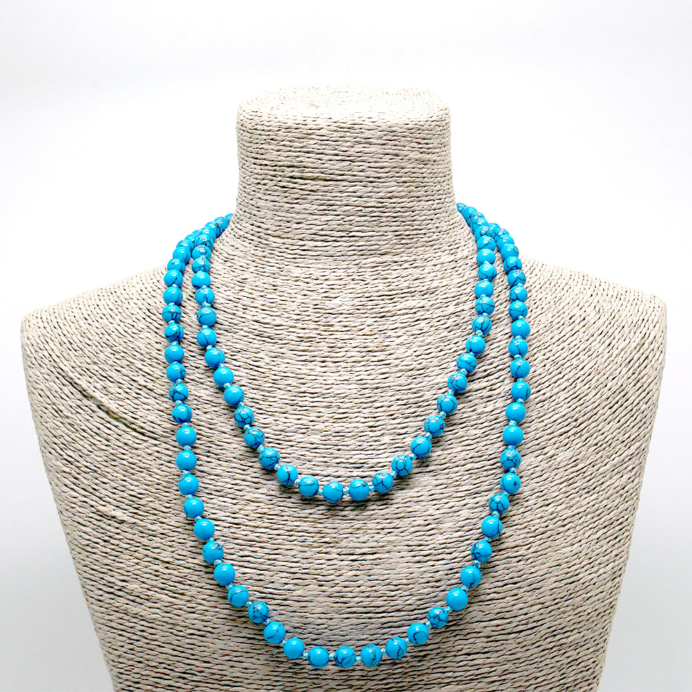 Фото товара бусы из бирюзы имитации шар 8 мм