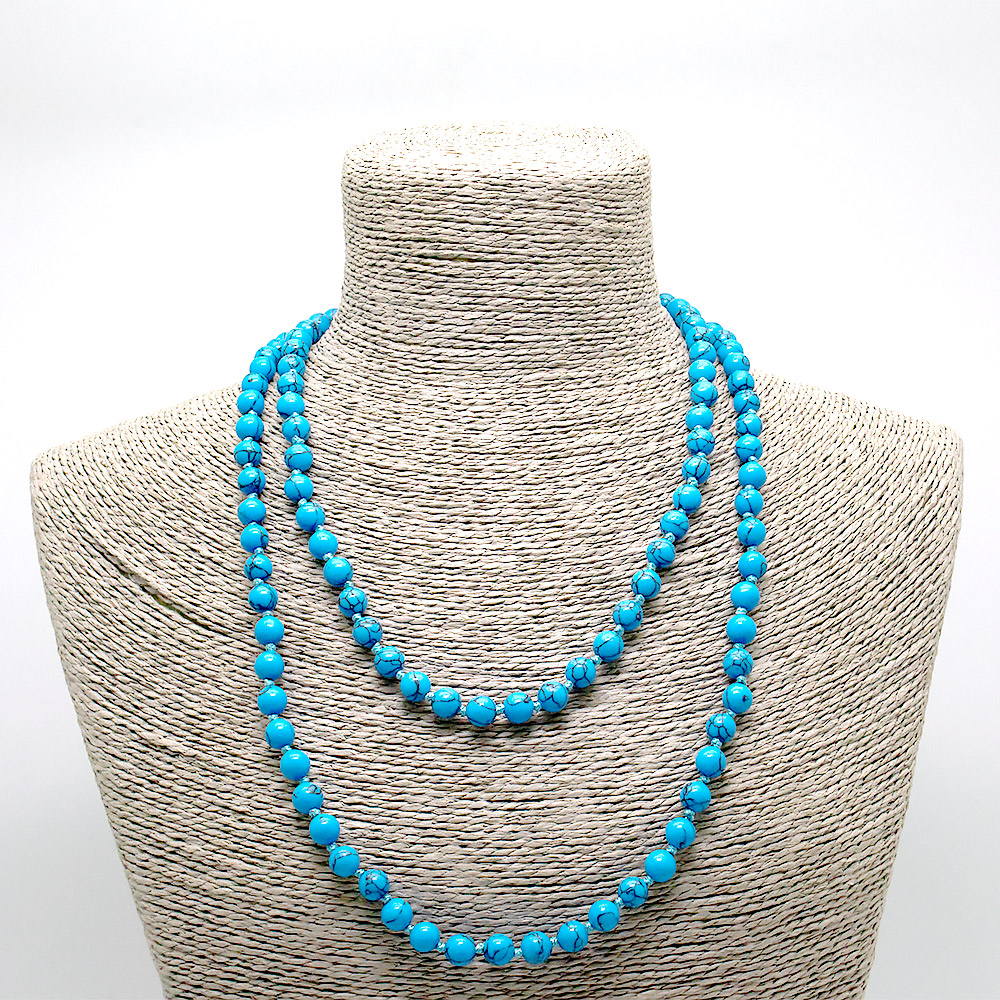 Бусы из бирюзы имитации шар 8 мм