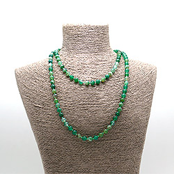 Бусы из агата тонированного зеленого шар 