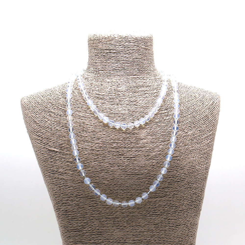 Фото товара бусы из лунного камня имитации шар 8 мм 