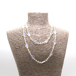 Бусы из лунного камня имитации с цирконом таблетка 